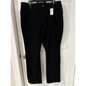 Lands' End Women's Corduroy Pants‎ Black Mid Rise Straight Leg Size 16